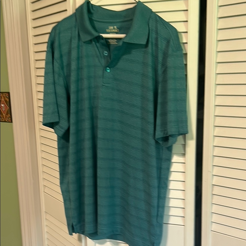 Haggar Blue Polo Shirt with Classic Stripes